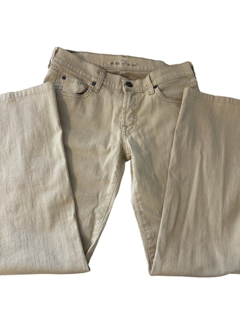 7 for all Mankind Womens Jeans Tan Brown Small 28 Boot Cut Straight Leg